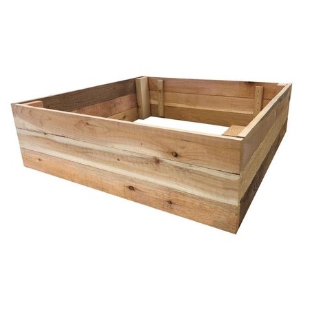 REAL WOOD PRODUCTS 7 in. H X 36 in. W X 36 in. D Cedar Western Raised Garden Bed Natural G3156